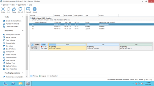未割り当て領域をCに追加