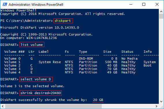 PowerShell verkleinern